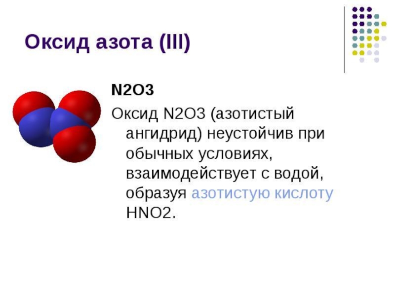 Название формулы n2o3