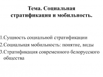 Социальная стратификация и мобильность