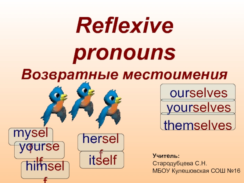 Reflexive pronouns (Возвратные местоимения)