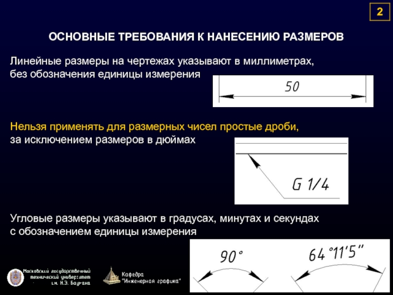 На машиностроительном чертеже требуется нанести размеры в каких единицах измерения