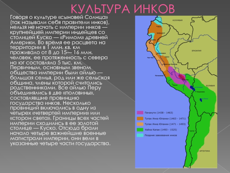 Империя инков карта