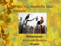 Міфи та легенди про птахів