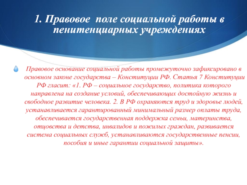 Социальная работа в пенитенциарной системе презентация