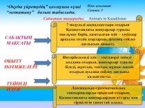 А?ылшын тілі п?нінен бір саба??а арнал?ан рефлексивтік таныстырылым