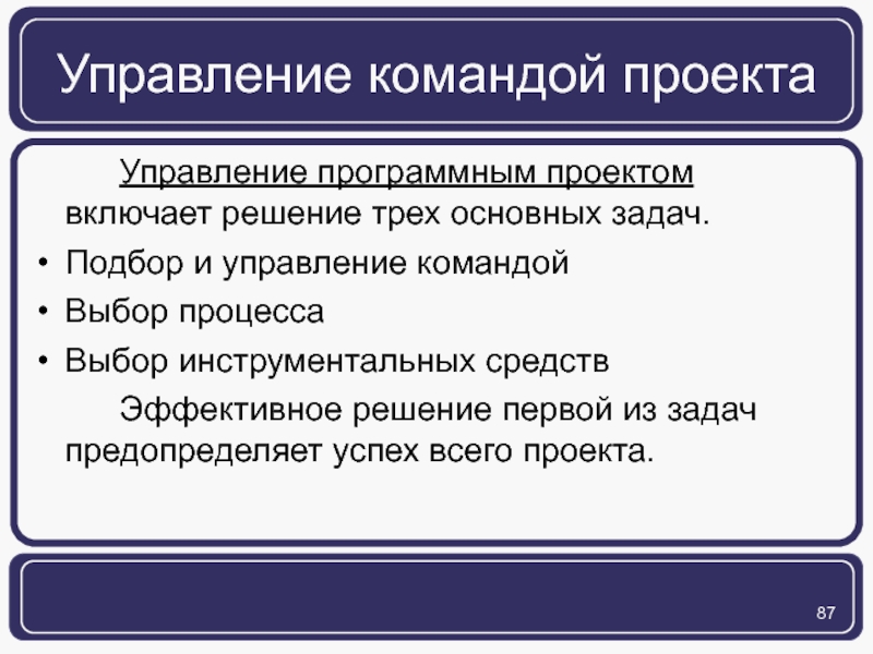 Управление командой проекта реферат