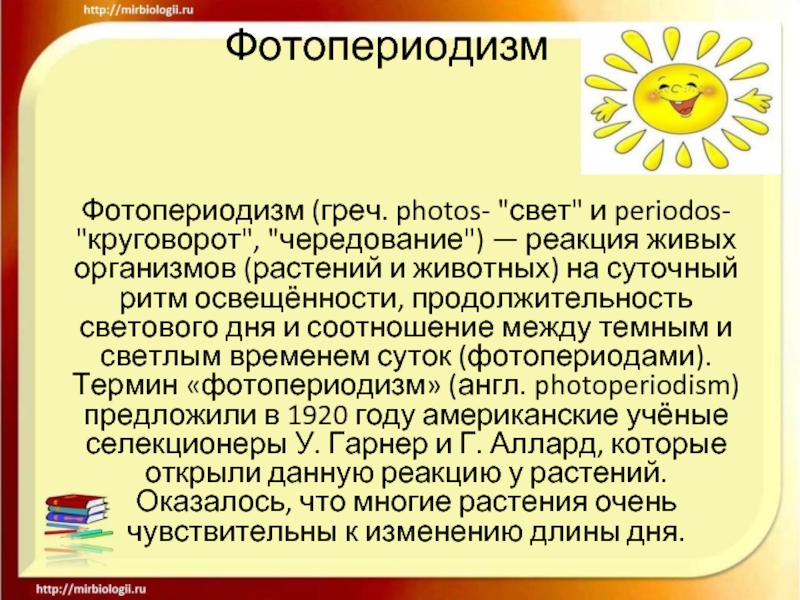 Презентация Фотопериодизм