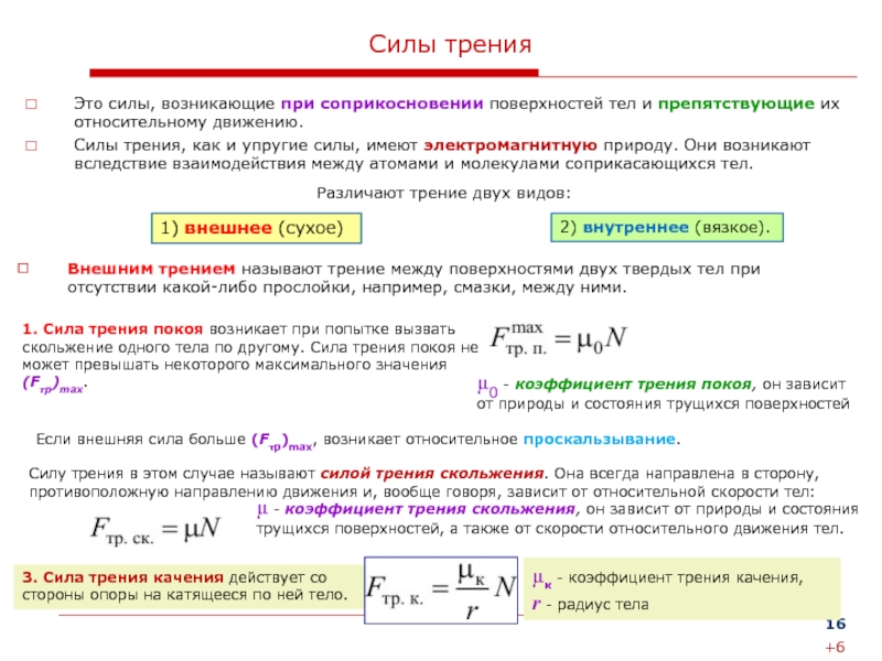 Сила возникающая при соприкосновении двух тел