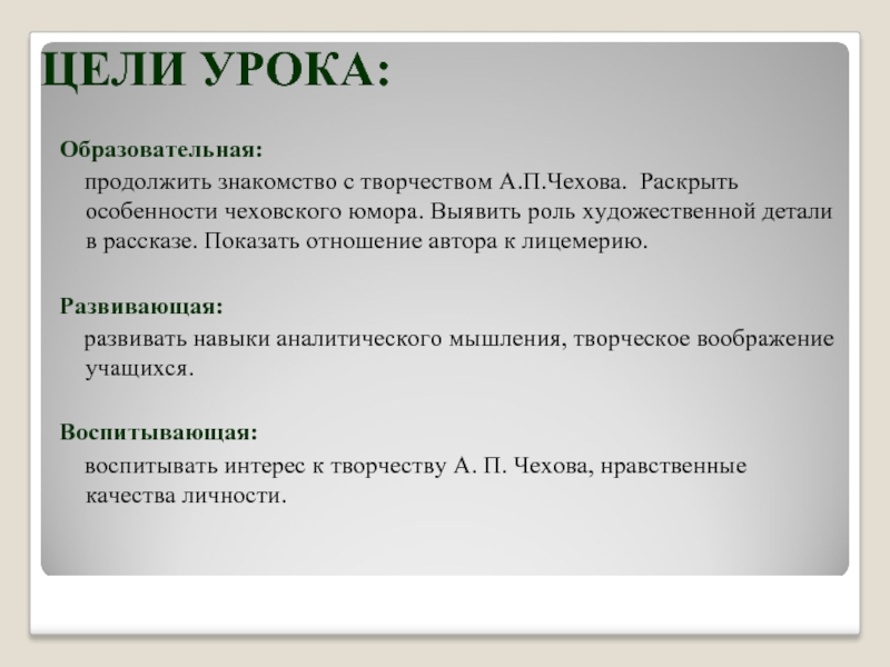 Роль художественной детали в рассказах чехова проект