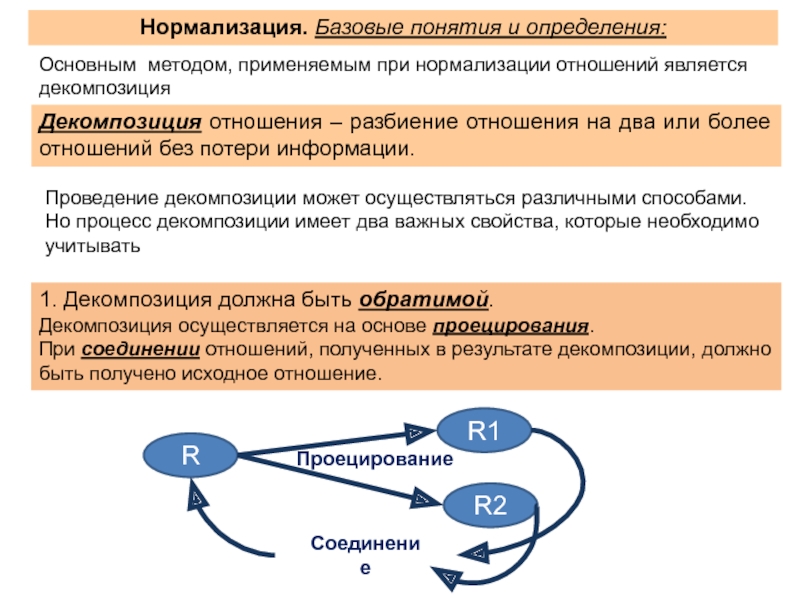 Нормализация. Декомпозиция отношений. Нормализация отношений. Декомпозиция нормализация. Процесс нормализации отношений..