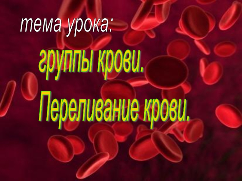 Презентация Группы крови. Переливание крови