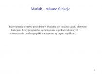 Matlab – własne funkcje