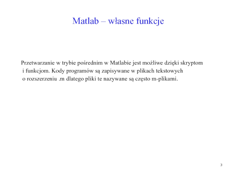 Matlab – własne funkcje