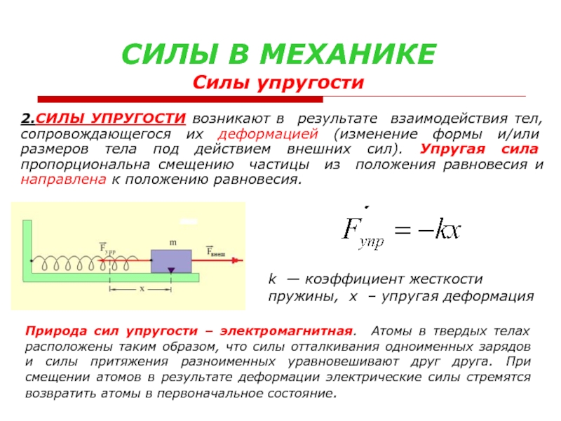 Силы в механике 9 класс презентация