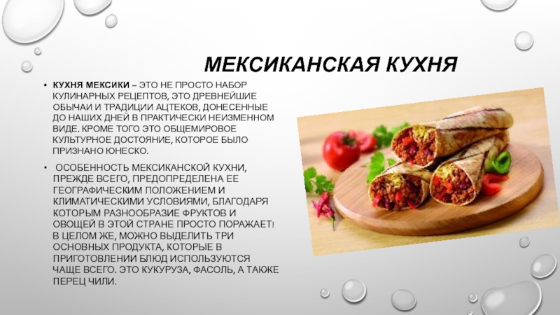 Мексиканская кухня проект