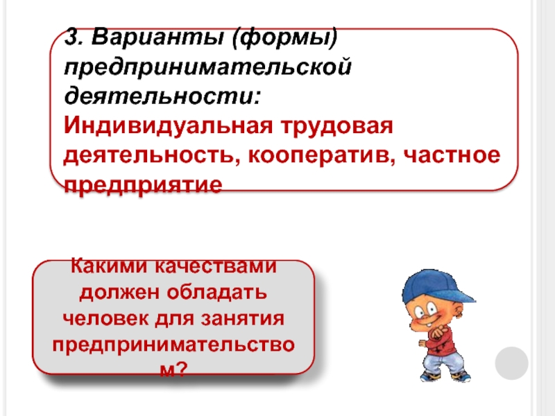 3 формы предпринимательской деятельности