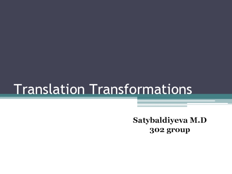 Translation Transformations