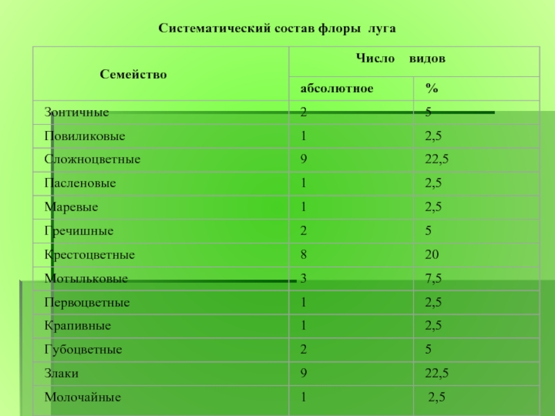 Проект видовой состав растений