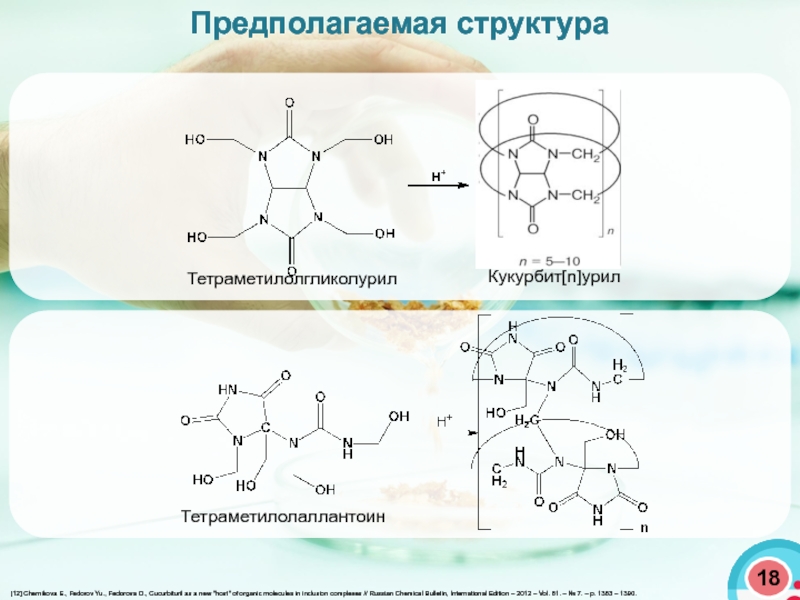 Предполагаемая структура. Кукурбитурил. Метилольные производные. Метилольная группа формула. Предлагаемая структура взаимопересечений.