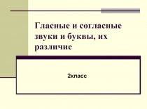 Гласные и согласные звуки и буквы, их различие