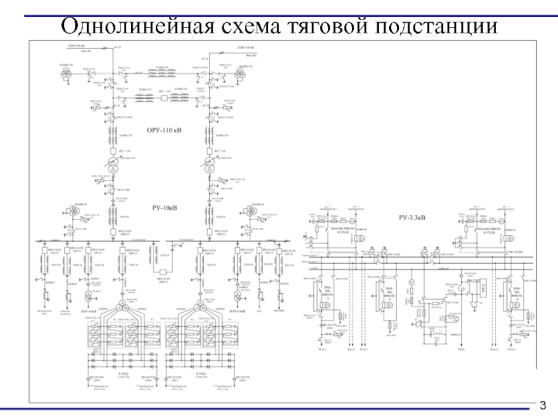 Однолинейная схема тяговой подстанции