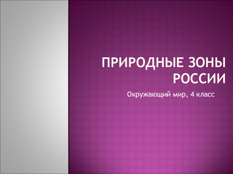 Природные зоны России (4 класс)