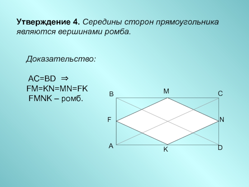 Середины сторон cd. Прямоугольник Вариньона. Теорема Вариньона доказательство. Теорема Вариньона презентация. Как доказать теорему Вариньона.