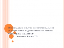 Презентация к опытно-экспериментальной деятельности 