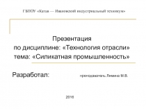 Силикатная промышленность