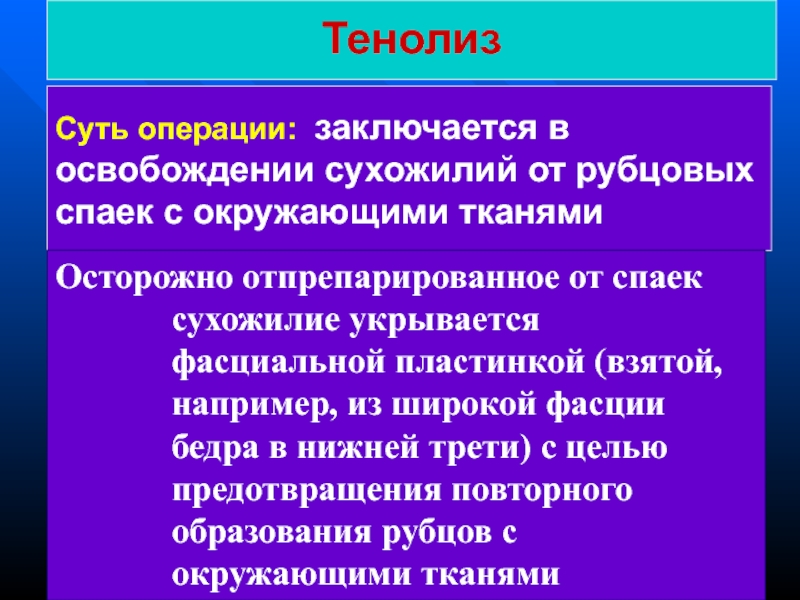 Презентация операции на сухожилиях