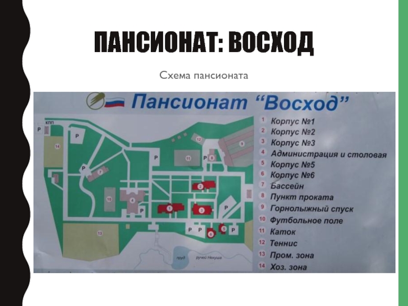 Расположение пансионата