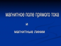 Магнитное поле прямого тока и магнитные линии