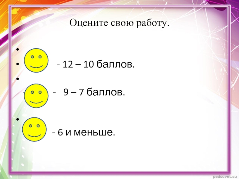 12 оцените. Картинка 6 баллов к. Меньше 6 баллов. 9 Баллов. Ваш 7 баллов.