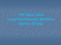 Имя существительное (The Noun). Времена группы Simple