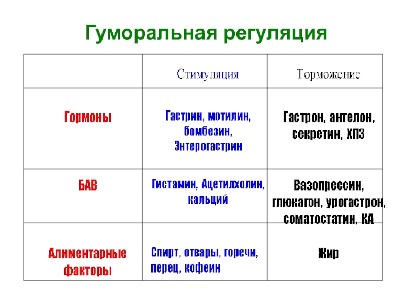 Регуляция пищеварения презентация 8 класс биология