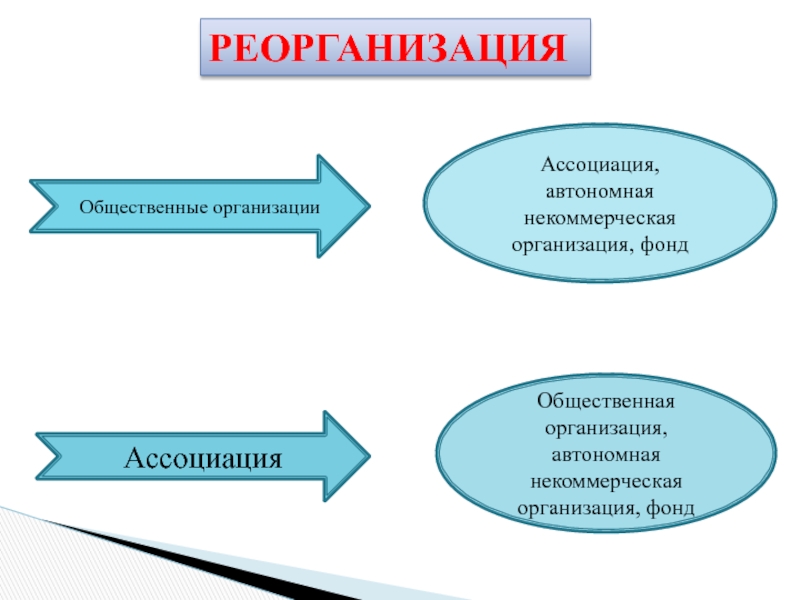 Ано фонд. Реорганизация общественной организации. Формы реорганизации автономной некоммерческой организации. Реорганизация в социальный фонд. Некоммерческие объединения: ассоциации.