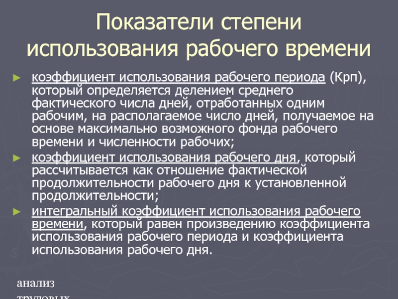 Анализ трудовых ресурсов презентация