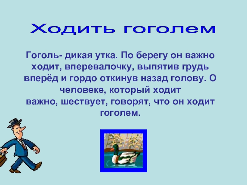 Ходит важный. Ходить Гоголем значение фразеологизма. Фразеологизм ходить Гоголем. Ходить ujujjktv значение фразеологизма. Ходить Гоголем происхождение фразеологизма.