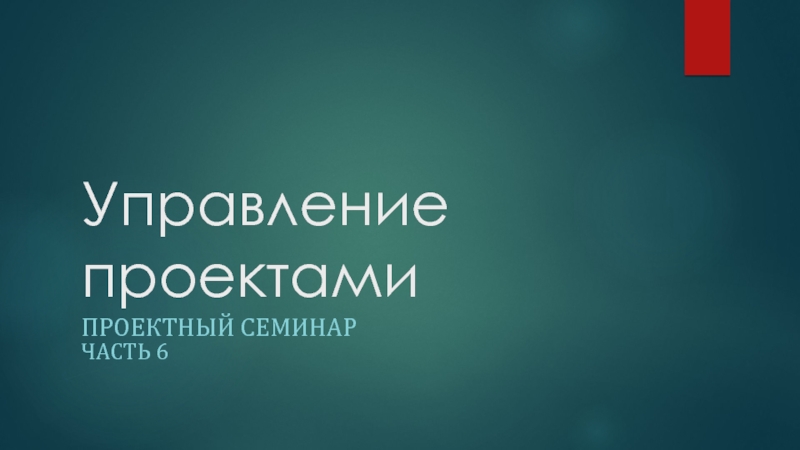 Управление проектами