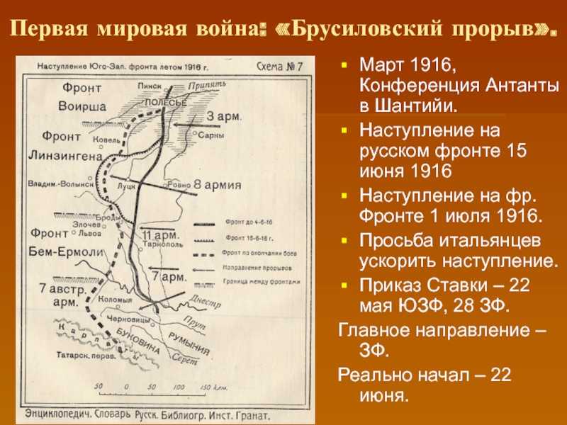 Брусиловский прорыв 1916 карта