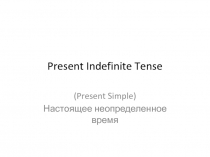 Present Indefinite Tense
