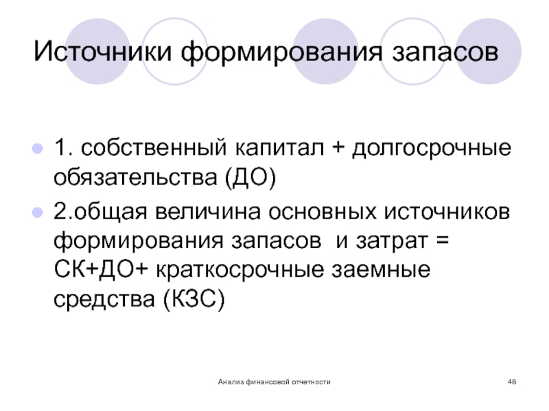 Анализ финансовой отчетности презентация