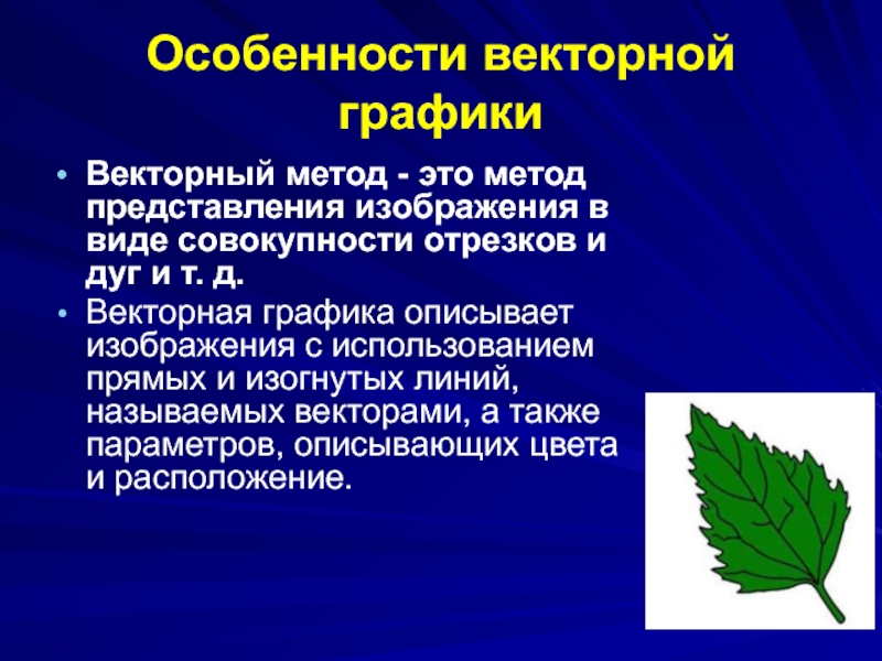 Метод представления изображения в виде совокупности отрезков и дуг это метод