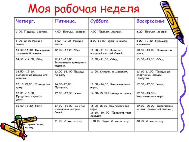 Проект мое свободное время