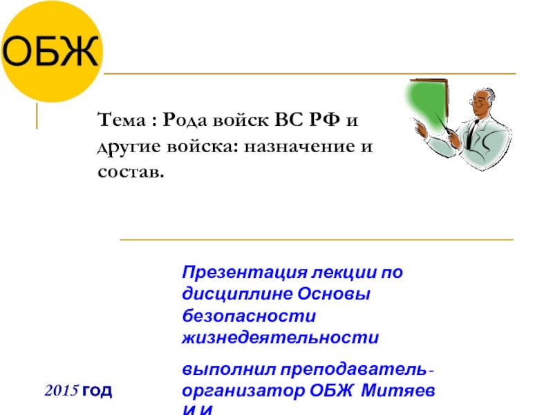 Рода войск ВС РФ и другие войска: назначение и состав.