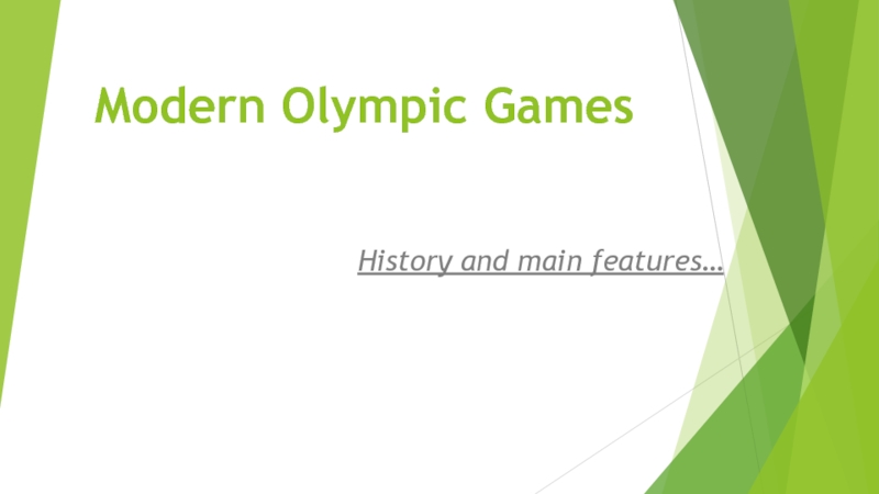Презентация Modern Olympic Games