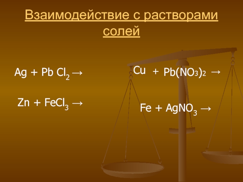 Взаимодействие металлов с растворами солей. Fe PB no3 2. Fe+agno3. ZN+fecl2. 2fe 3cl2 2fecl3