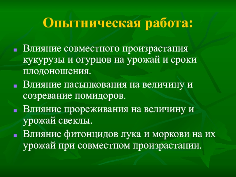 План работы на учебно опытном участке в школе