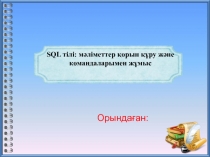 SQL тілі : м әліметтер қорын құру және командаларымен жұмыс