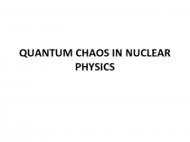 QUANTUM CHAOS IN NUCLEAR PHYSICS