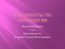 Мои работы по технологии 5 класс